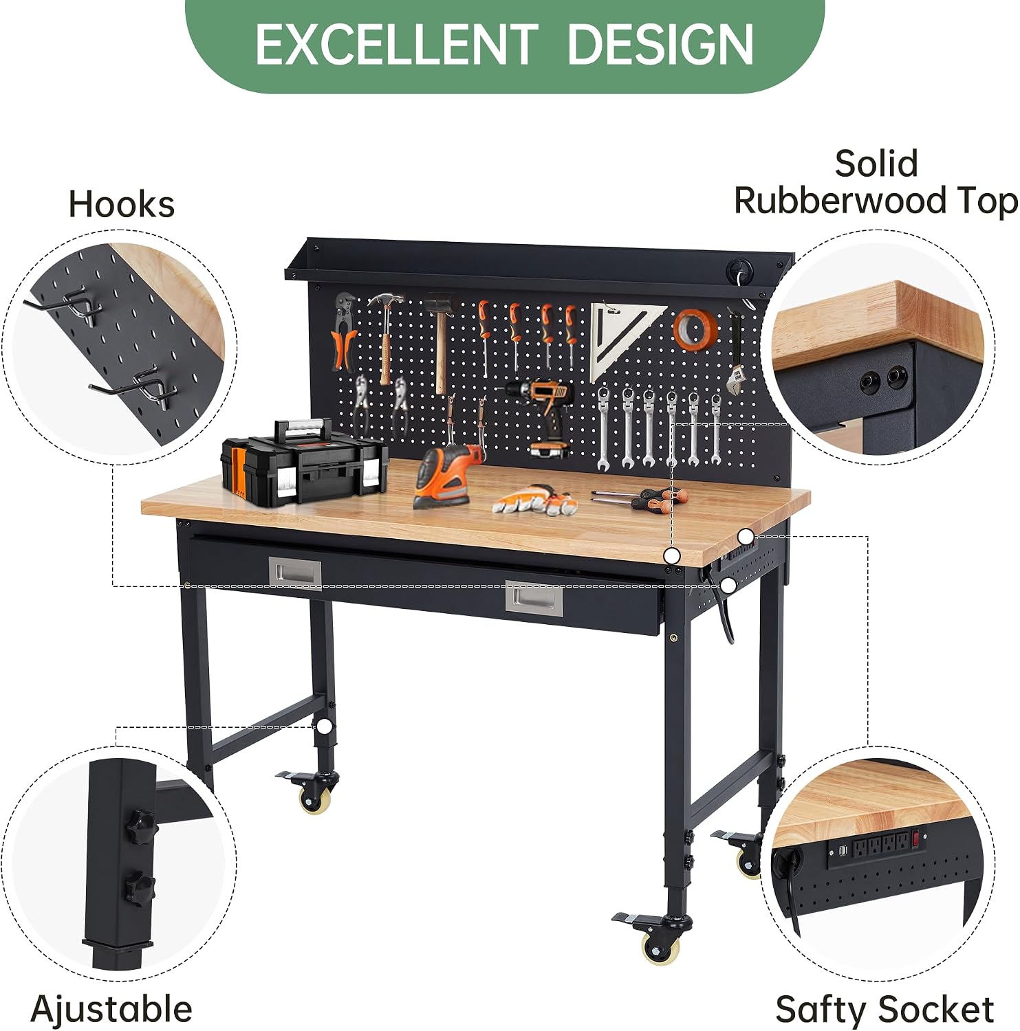 Tacleekii 48x24 cali Regulowan – Workshop Tools Bench recenzja i cena